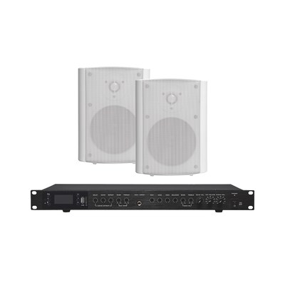 Amplificador de Audio con 2 Bocinas OL-5WT | 2 x 60W | Baja Impedancia 4 - 8Ω | Reproductor Bluetooth, USB, SD | Efectos Integrados Delay, Echo, Repeat