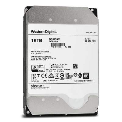 Disco Duro Enterprise 16 TB / Wester Digital (WD) / Serie Ultrastar / Recomendado para Data Center y NVRs de Alta Capacidad / Alto Performace