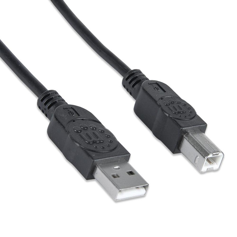 CABLE USB V2.0 MANHATTAN A-B  1.8M NEGRO 333368