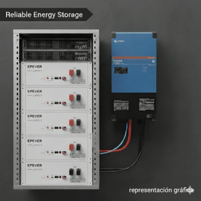 Kit Inversor Cargador  de 4 kW con Salida de 110 Vca y respaldo de 20 kWh en batería de LiFePO4