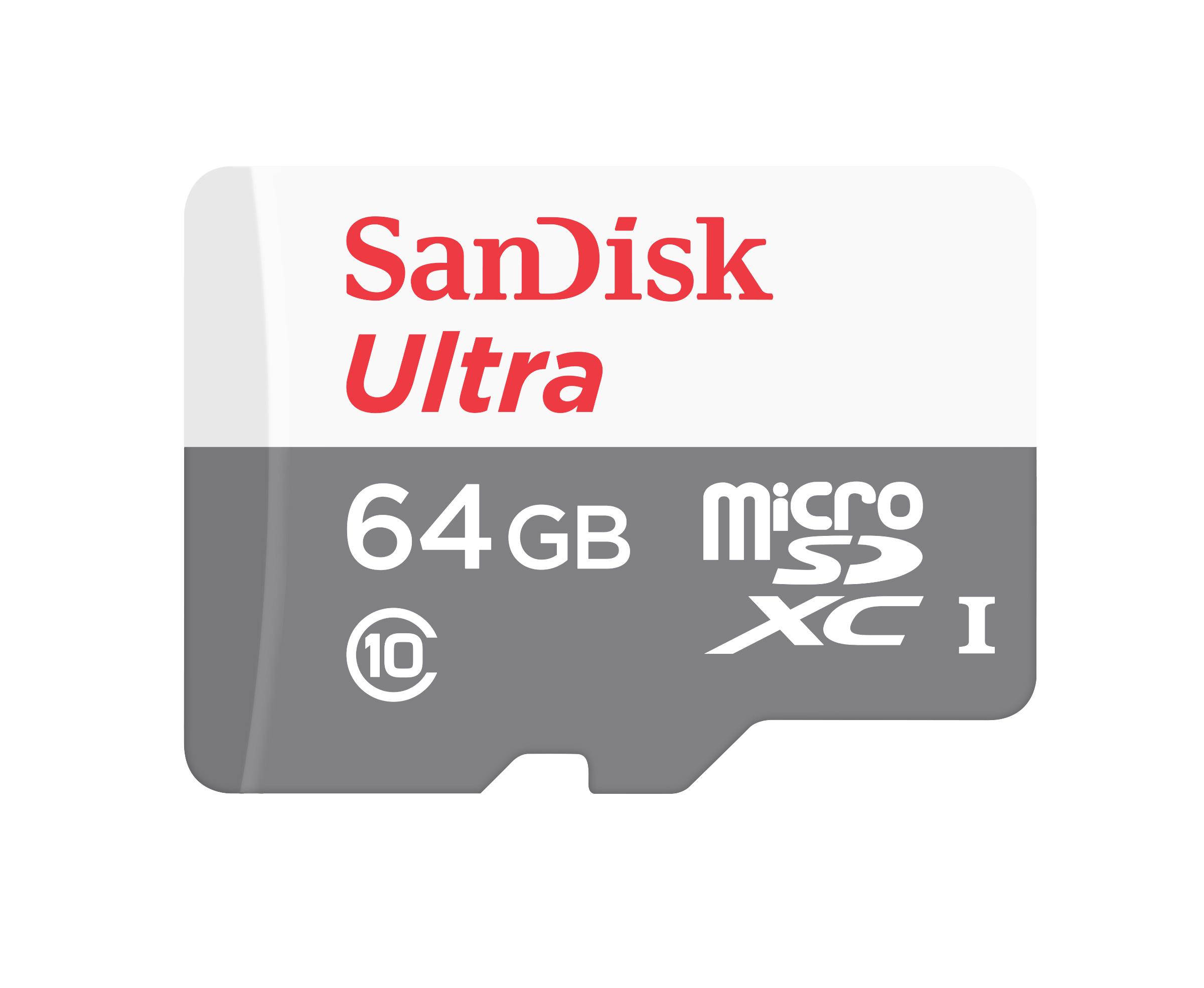 MEMORIA SANDISK ULTRA MICRO SDHC 64GB C/ADAPTADOR (SDSQUNR-064G-GN3MA)