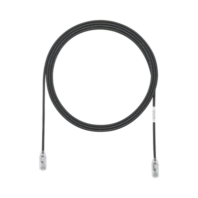 Cable de Parcheo TX6, UTP Cat6, Diámetro Reducido (28AWG), Color Negro, 10ft 