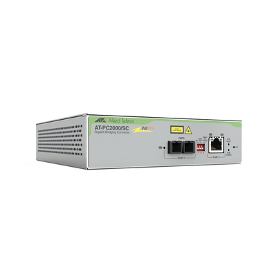 Convertidor de medios Gigabit Ethernet PoE+ a fibra óptica, conector SC, multimodo (MMF), distancia hasta 550 m