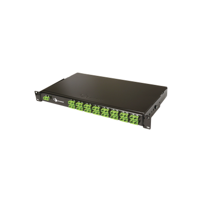 Splitter PON Tipo Panel de 1X32, con Conectores SCU de Entrada y SCU de Salida, 1UR, Color Negro