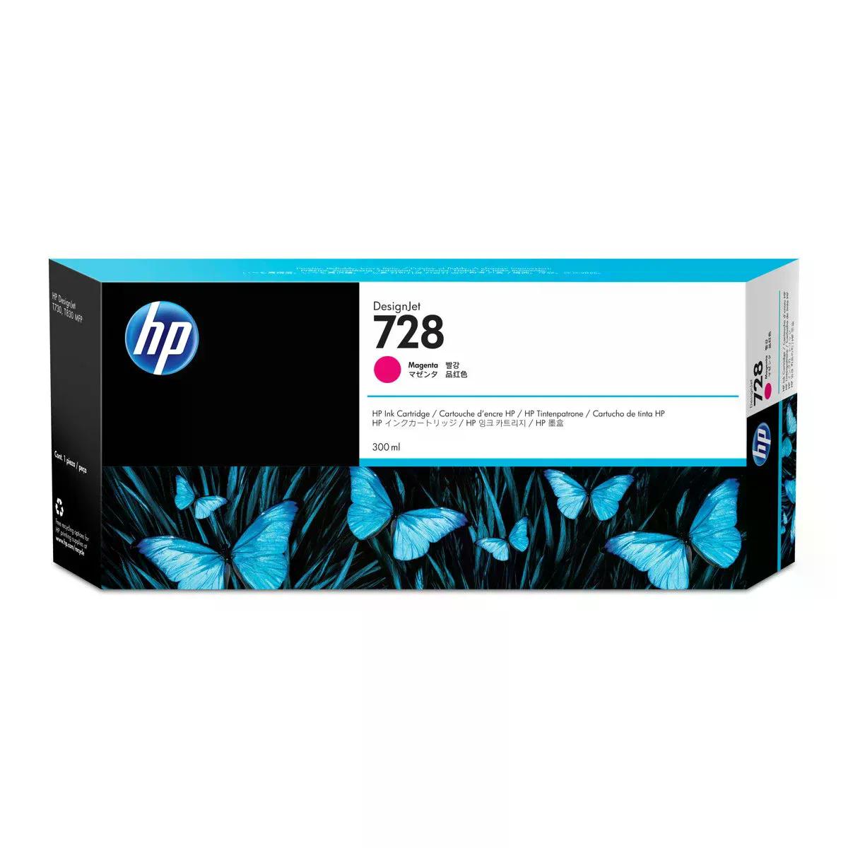 CARTUCHO DE TINTA HP DESIGNJET 728 DE 300 ML, MAGENTA F9K16A