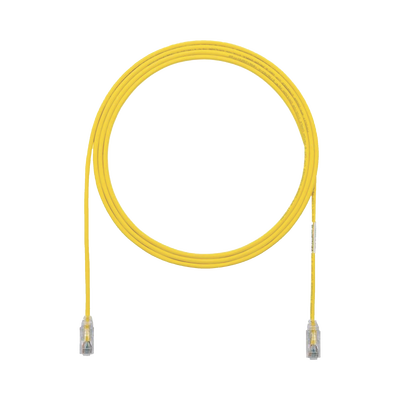 Cable de Parcheo TX6, UTP Cat6, Diámetro Reducido (28AWG), Color Amarillo, 0.3 Metros (1 Pie)