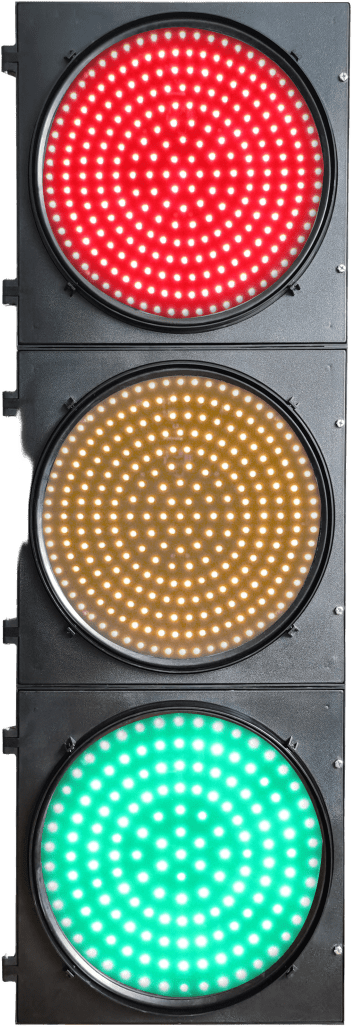 Semáforo LED Full Ball, 300 mm, PC+ABS, IP53, 149 LEDs Rojo/Amarillo, 97 LEDs Verde, 400 m Visibilidad, 100.000 Horas Vida Útil