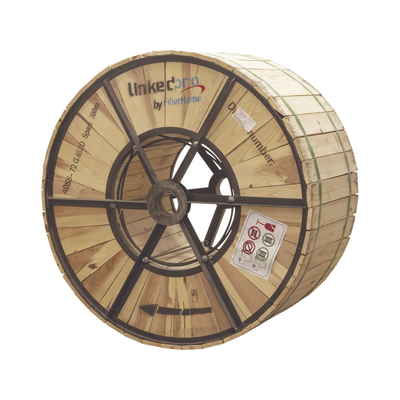 Carrete de 4 km de Fibra Óptica Aérea (ADSS) G.652D, Monomodo de 72 Hilos, Exterior, Span 200, Loose Tube