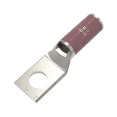 Zapata Terminal de Compresión BURNDY Cañón Corto para Tornillo de 1/4" y Calibre 2 AWG.