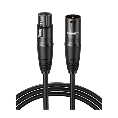 Cable para Micrófono XLR Tipo Canon Macho a Hembra | 15 Metros | Plug & Play | Anti interferencias | Triple Blindaje | Alta Calidad | Color Negro.