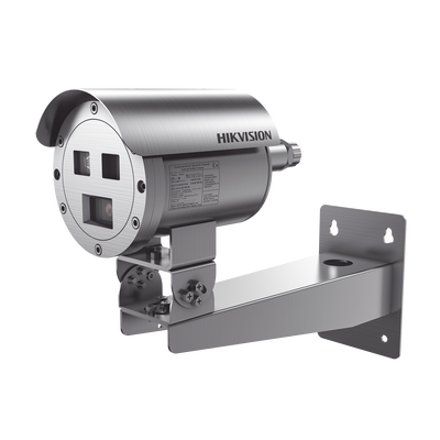 Bala IP Térmica Dual / Termico 9.7 mm (384 X 288) + Óptico 4 mm (4 MP) / Termométrica / Detección de Temperatura / IP68 / 30 mts IR / Antiexplosión / Anticorrosión