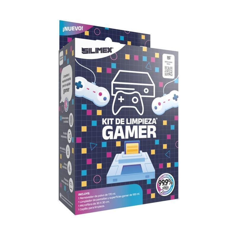 KIT DE LIMPIEZA GAMER SILIMEX AIRE COMP., LIMPIADOR, MICROFIBRA Y CEPILLO KITGAMER