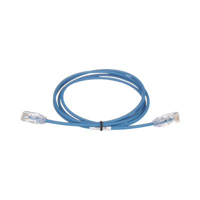 Cable de Parcheo TX6, UTP Cat6, Diámetro Reducido (28AWG), Color Azul, 1.83 Metros (6 Pies)