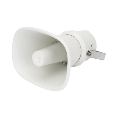 Altavoz Tipo Trompeta | 5 Watts - 30 Watts | Color Blanca | 100 V / 70 V | Material ABS | IP65 | Requiere amplificador