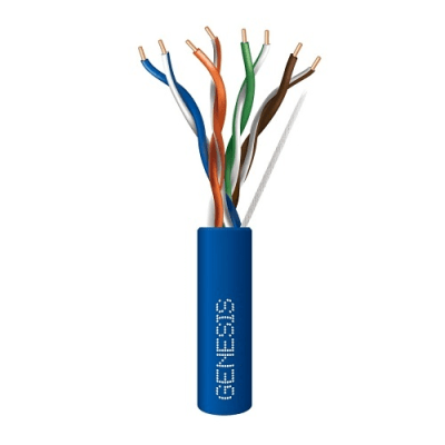 Bobina de Cable de 305 Metros / UTP Cat6 Riser / Color Azul / UL, CMR, Probado a 350 Mhz / Para Aplicaciones de CCTV, Redes de Datos IP Megapixel / Control rs485
