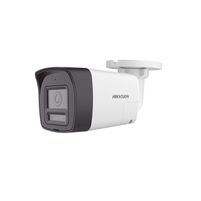 [Audio Bidireccional + Dual Light + ColorVu] Bala TURBOHD 4K (8 Megapixel) / Lente 2.8 mm / 30 mts IR EXIR + 20 mts Luz Blanca / Micrófono y Bocina Integrado / Exterior IP67 / Metal / dWDR