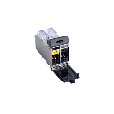 Jack Tera Categoría 7A, con Puerta Protectora, para Aplicaciones de Servicios Compartidos, Color Negro