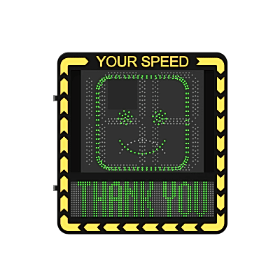 Display LED para Control de Velocidad Exterior / Distancia Visible de 100 m / LED de Alta Luminosidad y Bajo Consumo / Visualización de Velocidad con Código de Colores / IP66 / Conectividad Wi-Fi y Ethernet / Compatible con TCP/IP, HTTP, DHC