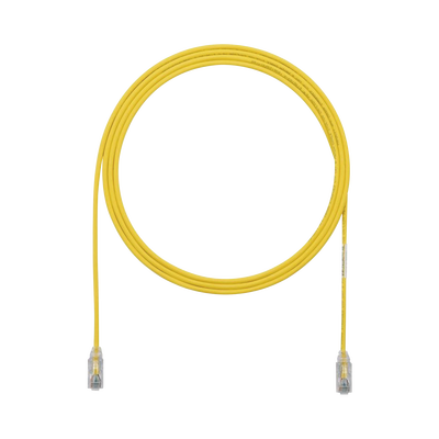 Cable de Parcheo TX6, UTP Cat6, Diámetro Reducido (28AWG), Color Amarillo, 7ft 