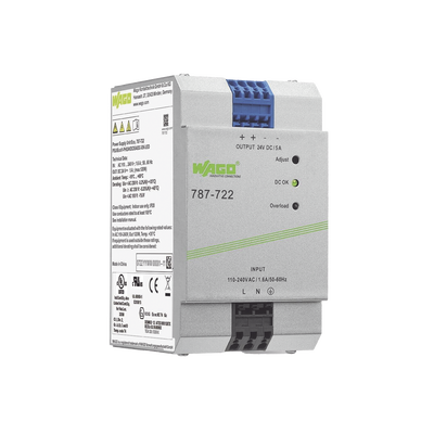 Fuente de Alimentación ECO, Monofásica, 24V DC, 5A, 120W, PFC Activo, SELV/PELV, Montaje Carril DIN, CAGE CLAMP®, Protección Integral