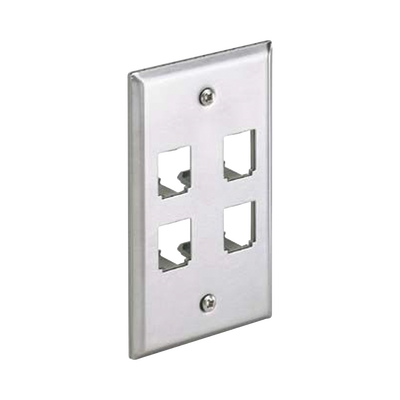 Placa de Pared Vertical, de Acero Inoxidable, Salida Para 4 Puertos Mini-Com