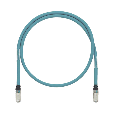 Patch Cord Cat6A de Grado Industrial 600V, Blindado SF/UTP, Calibre 26 AWG, Color Aqua, 1.5 Metros (4.92 Pies)
