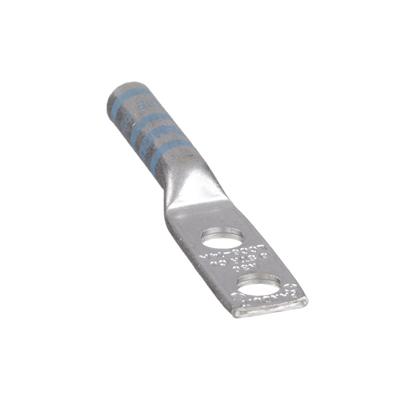 Zapata de compresión LCC6-14A-L para cal. 6 Awg, Doble barreno para tornillo prisionero de 1/4, Espaciado de orificio 16mm, 1 Pz