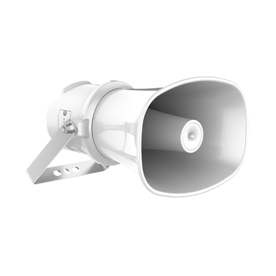 Altavoz IP Tipo Trompeta | 7 Watts | PoE+ | Integración con Hik-Central Professional | Reproducción de Audio vía Red | IP67 | Salida de 12 VCD | Metal | compatible con Hik-Connect
