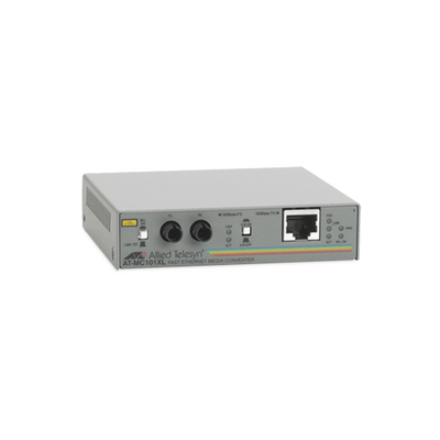 Convertidor de medios fast ethernet a fibra óptica, conector ST, multi-modo (MMF), hasta 2 km, adaptador de alimentación multiregión 