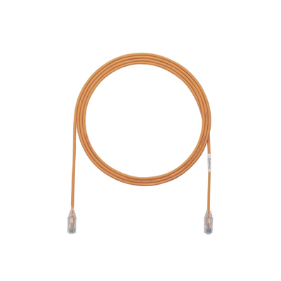Cable de Parcheo TX6, UTP Cat6, Diámetro Reducido (28AWG), Color Naranja, 3.05 Metros (10 Pies)