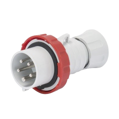 CLAVIJA MÓVIL RECTA HP - IP66/IP67/IP68/IP69 - 3P+N+T 16A 380-415V 50/60HZ - ROJO - 6H - CONEXIONADO DE TORNILLO