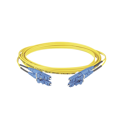 Jumper de Fibra Optica Monomodo 9/125 OS2, LC-LC Duplex, OFNR (Riser), Color Amarillo, 12 Metros (39.37 Pies)