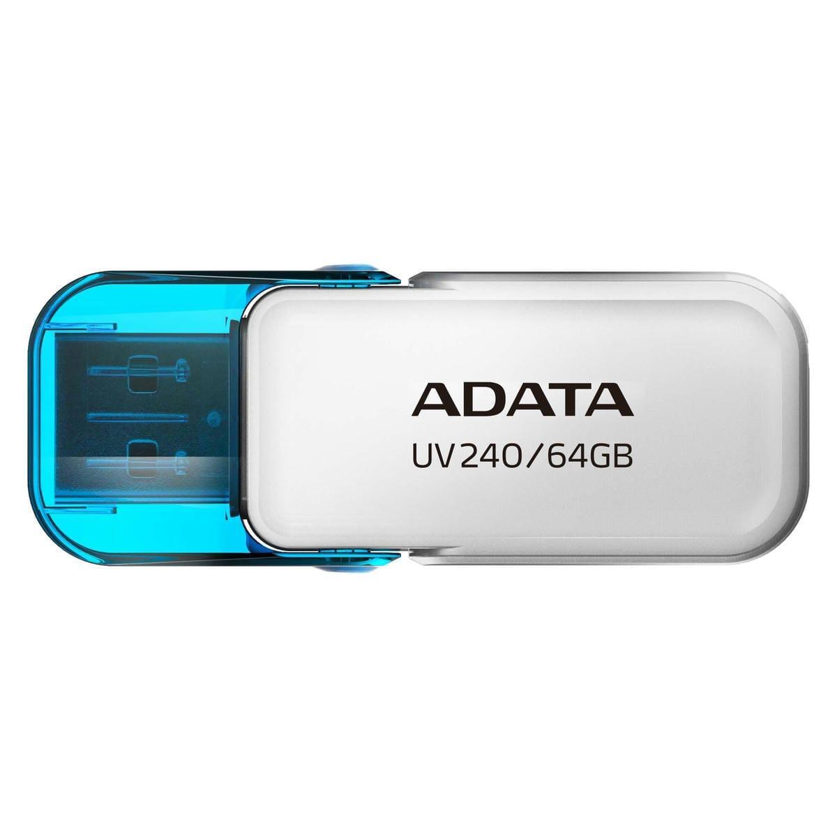 MEMORIA FLASH ADATA UV240 64GB BLANCO 2.0 (AUV240-64G-RWH)