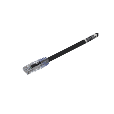 Cable de Parcheo UTP, Cat6A, 24 AWG, CM, Color Negro, 1 ft