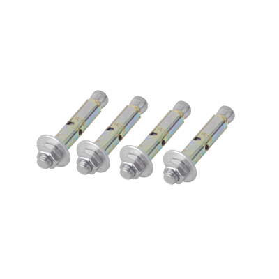 Kit de 4 Piezas de Taquete Tipo Barrenancla con Tornillo de 3/8" X 3" con Taquete de 1/2".