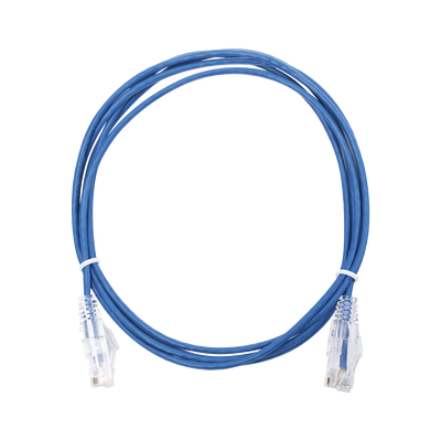 Cable de Parcheo Slim UTP Cat6 - 2 Metros (6.56 Pies) Azul Diámetro Reducido (28 AWG)