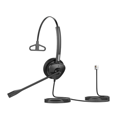 Diadema Monoaural con Audio HD y Brazo Ajustable de 260°, Conexión RJ9 y Sonido de Alta Definición