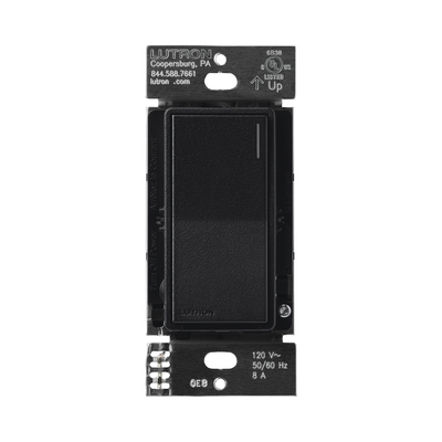 (RadioRa3) Apagador On/Off sunnata color negro satin, 8A de iluminación, 5.8A Motor