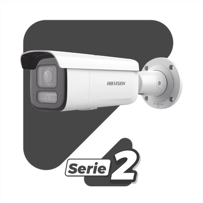 [Dual Light + 2 Micrófonos Integrados] Bala IP 2 Megapixel / Lente Mot. 2.8 a 12 mm / 60 mts Luz Blanca + 60 mts IR / ACUSENSE / Exterior IP67 / IK10 / WDR 120 dB / PoE+  / Alarmas I/O / Micro SD / Metal / IK10 / ACUSEARCH