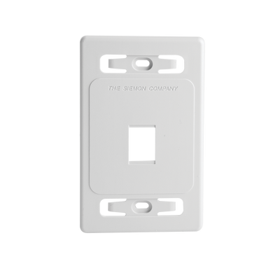 Placa de Pared Modular MAX, de 1 Salida, Color Blanco, Version Bulk (Sin Empaque Individual)