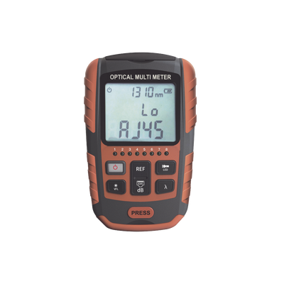 Medidor de Potencia Óptica (MINI OPM) / Versión Reducida / Compatible con Fibra Óptica Multimodo y Monomodo / Soporta conectores SC, ST Y FC / Incluye Función de VFL 2 mW / Incluye función para probar Cables RJ45