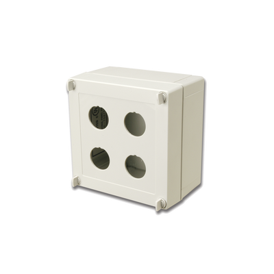 Caja industrial de conexión (Ruggedized), de 4 puertos de cobre o fibra, con protección IP66/IP67 (NEMA 4X)