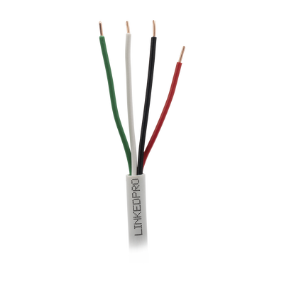 Cable de 305 Metros (1000 Pies): 4 x 18 AWG, Color Blanco, CM, Para Sistemas de Seguridad y Alarmas