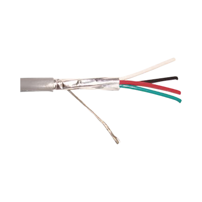 Caja de 305 Metros (1000 Pies) / 4 X 22 AWG / Blindado / CMR, Color Gris. Aplicaciones en Sistemas de Audio, Alarmas y Control de Acceso.