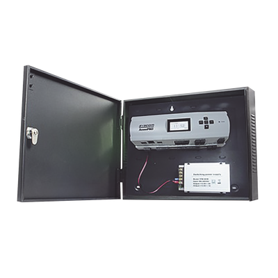 Controlador de Acceso / 4 Puertas / Biometría Integrada / 3,000 Huellas / Compatible con Sistemas de Elevadores (10 Pisos) / Incluye Gabinete y Fuente de Alimentación 12Vcc/5A 