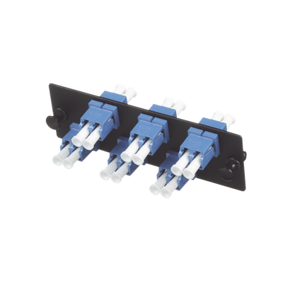 Placa Acopladora de Fibra Optica FAP, Con 6 Conectores LC Duplex (12 Fibras), Para Fibra Monomodo OS1/OS2, Color Azul