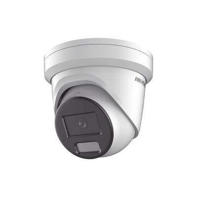 [Dual Light + ColorVu] Turret IP 4 Megapixel / Lente 2.8 mm / 40 mts IR + 40 mts Luz Blanca /  Microfono Integrado  / Exterior IP67 /   WDR 130 dB / ACUSENSE / Captura Facial / ACUSEARCH