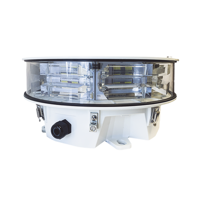 Luz de Obstáculo Lonestar FAA Media Intensidad / LED Tipo L864-L865 / 20.000 cd Blanco - 2.000 cd Rojo / Infrarrojo 246 mW/sr / Sincronización GPS Opcional / Monitoreo SNMP / Garantía 5 Años