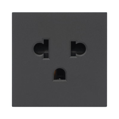 Módulo para Tomacorriente Euroamericano / Color Grafito / 45x45 mm (1.77 x 1.77 Pulgadas) / Compatible con Torres y Cajas para Escritorio de la Marca Simon