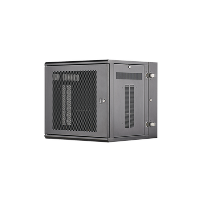 Gabinete PanZone de Montaje en Pared, de 19in, Puerta Ventilada, 12 UR, 635mm de Profundidad, Color Negro